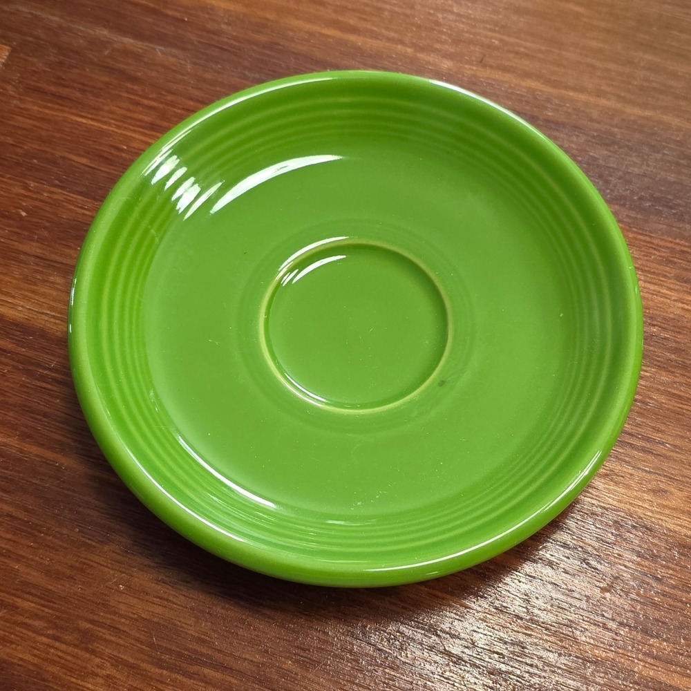 Fiesta Homer Laughlin Shamrock Green Saucer 5.875" Concentric Rings USA UUB